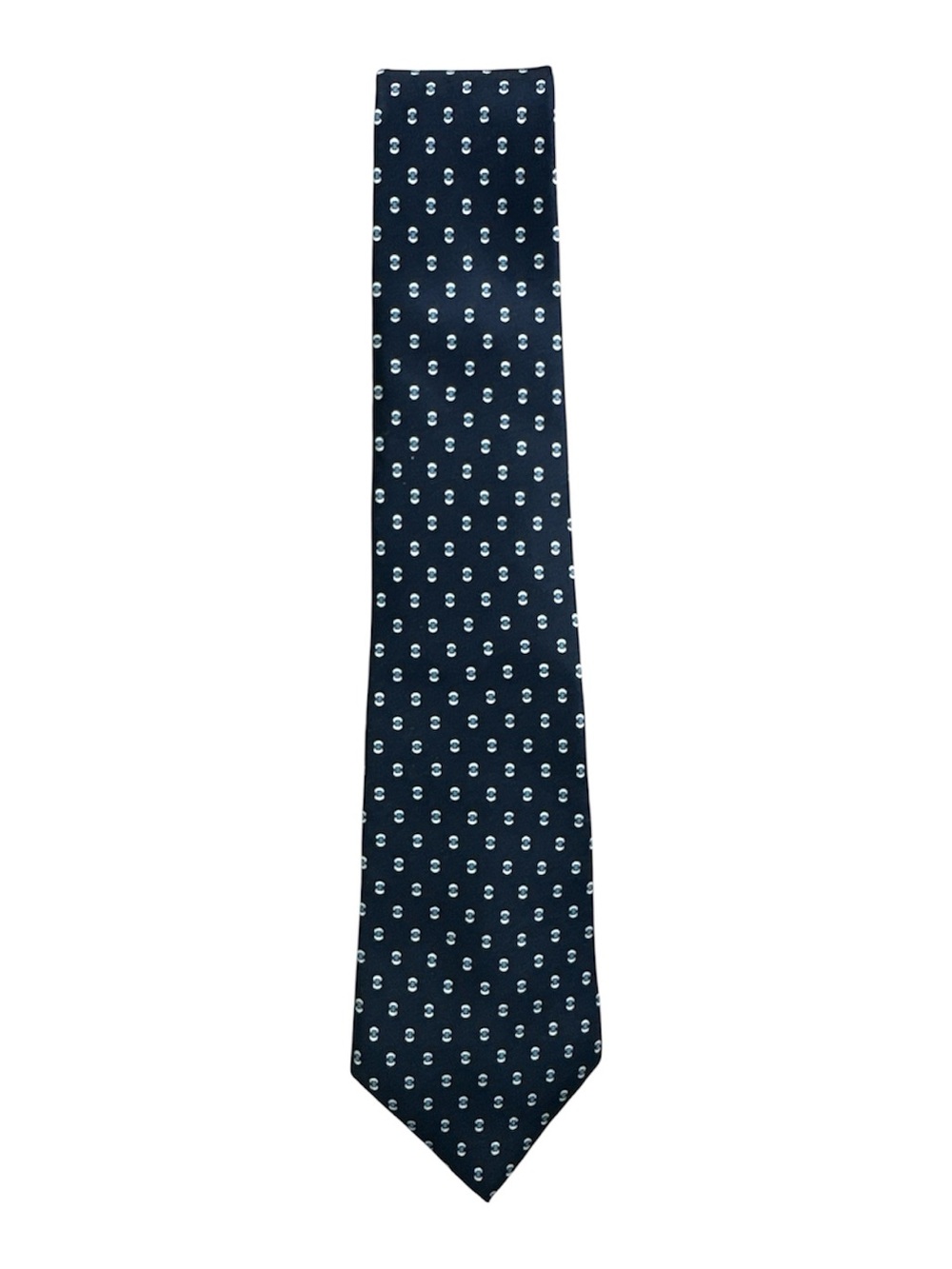 Christian Dior silk Navy Tie with Light Blue Dot Motif